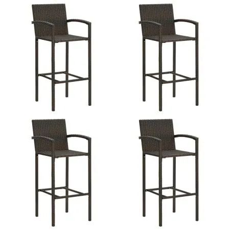 Küchenhocker 4 Einheiten braunes synthetisches Rattan von vidaXL, Gartenstühle - Ref: Foro24-313454, Preis: 181,81 €, Rabatt: %