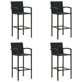 Küchenhocker 4 Einheiten aus schwarzem synthetischem Rattan von vidaXL, Gartenstühle - Ref: Foro24-313455, Preis: 189,91 €, R...