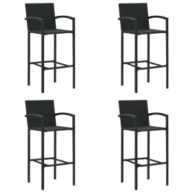 Taburetes de cocina 4 unidades ratán sintético negro de vidaXL, Sillas de jardín - Ref: Foro24-313455, Precio: 190,54 €, Desc...