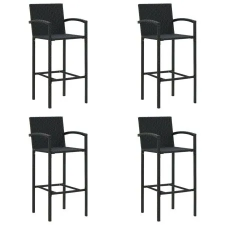 Kitchen stools 4 units black synthetic rattan by vidaXL, Garden chairs - Ref: Foro24-313455, Price: 190,54 €, Discount: %