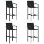 Küchenhocker 4 Einheiten aus schwarzem synthetischem Rattan von vidaXL, Gartenstühle - Ref: Foro24-313455, Preis: 171,53 €, R...