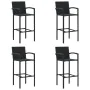 Kitchen stools 4 units black synthetic rattan by vidaXL, Garden chairs - Ref: Foro24-313455, Price: 190,54 €, Discount: %