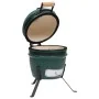 Green ceramic Kamado 2-in-1 smoker barbecue 56 cm by vidaXL, Barbecues - Ref: Foro24-316094, Price: 250,71 €, Discount: %