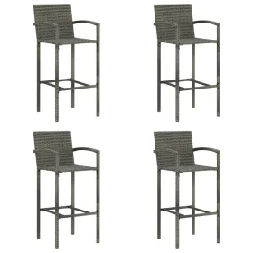 Taburetes de cocina 4 unidades ratán sintético gris de vidaXL, Sillas de jardín - Ref: Foro24-313456, Precio: 170,57 €, Descu...