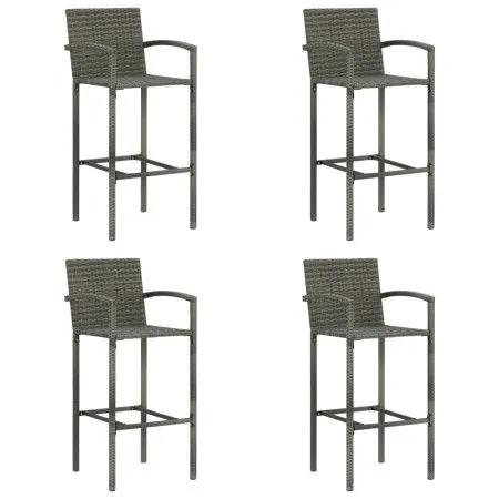 Küchenhocker 4 Einheiten graues synthetisches Rattan von vidaXL, Gartenstühle - Ref: Foro24-313456, Preis: 170,57 €, Rabatt: %
