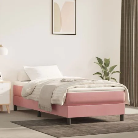 Box spring bed with pink velvet mattress 80x200 cm by vidaXL, Beds and slatted bases - Ref: Foro24-3144302, Price: 240,75 €, ...