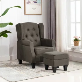 Taupe gray fabric armchair with footrest stool by vidaXL, Armchairs - Ref: Foro24-320159, Price: 276,90 €, Discount: %