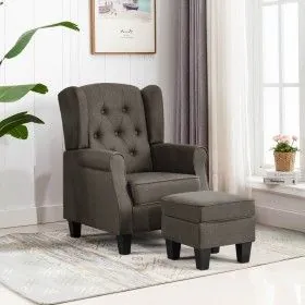 Taupegrauer Stoffsessel mit Fußstützenhocker von vidaXL, Sessel - Ref: Foro24-320159, Preis: 276,90 €, Rabatt: %