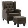 Taupe gray fabric armchair with footrest stool by vidaXL, Armchairs - Ref: Foro24-320159, Price: 276,90 €, Discount: %