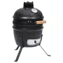 2 in 1 Kamado Räuchergrill aus schwarzer Keramik 56 cm von vidaXL, Grillen - Ref: Foro24-316093, Preis: 259,33 €, Rabatt: %