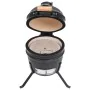 2 in 1 Kamado Räuchergrill aus schwarzer Keramik 56 cm von vidaXL, Grillen - Ref: Foro24-316093, Preis: 259,33 €, Rabatt: %