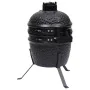 2 in 1 Kamado Räuchergrill aus schwarzer Keramik 56 cm von vidaXL, Grillen - Ref: Foro24-316093, Preis: 259,33 €, Rabatt: %