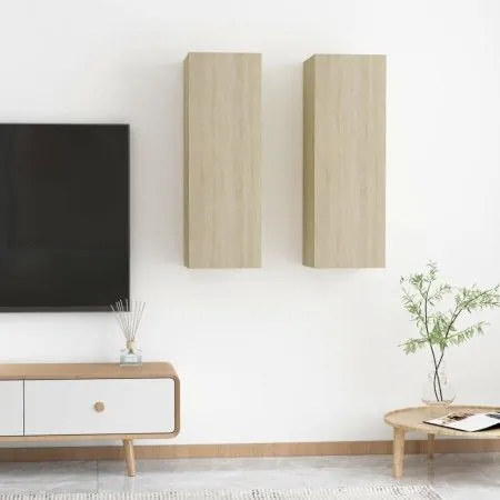 TV-Möbel 2 Stück Eichensperrholz 30,5x30x90 cm von vidaXL, TV-Möbel - Ref: Foro24-803351, Preis: 88,17 €, Rabatt: %