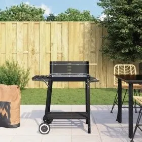 Charcoal barbecue with black steel wheels by vidaXL, Barbecues - Ref: Foro24-315386, Price: 70,26 €, Discount: %