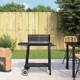 Holzkohlegrill mit schwarzen Stahlrädern von vidaXL, Grillen - Ref: Foro24-315386, Preis: 70,26 €, Rabatt: %
