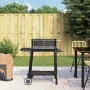 Charcoal barbecue with black steel wheels by vidaXL, Barbecues - Ref: Foro24-315386, Price: 70,26 €, Discount: %
