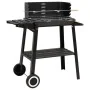 Charcoal barbecue with black steel wheels by vidaXL, Barbecues - Ref: Foro24-315386, Price: 70,26 €, Discount: %