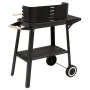Holzkohlegrill mit schwarzen Stahlrädern von vidaXL, Grillen - Ref: Foro24-315386, Preis: 71,62 €, Rabatt: %