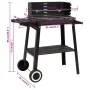 Charcoal barbecue with black steel wheels by vidaXL, Barbecues - Ref: Foro24-315386, Price: 70,26 €, Discount: %