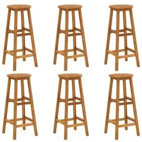Taburetes de cocina 6 unidades madera maciza de acacia de vidaXL, Sillas de jardín - Ref: Foro24-310287, Precio: 249,13 €, De...