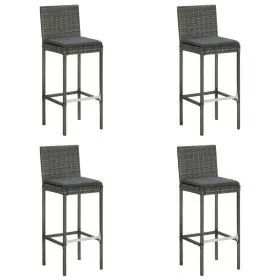 High garden stools cushions 4 pcs gray synthetic rattan by vidaXL, Garden chairs - Ref: Foro24-313438, Price: 299,55 €, Disco...