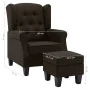 Dark brown fabric armchair with footrest stool by vidaXL, Armchairs - Ref: Foro24-320156, Price: 238,48 €, Discount: %