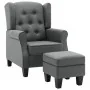 Armchair with footrest stool in light gray fabric by vidaXL, Armchairs - Ref: Foro24-320151, Price: 302,16 €, Discount: %