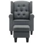 Armchair with footrest stool in light gray fabric by vidaXL, Armchairs - Ref: Foro24-320151, Price: 302,16 €, Discount: %