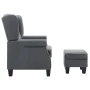 Sillón con taburete reposapiés tela gris claro de vidaXL, Sillones - Ref: Foro24-320151, Precio: 306,14 €, Descuento: %