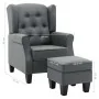 Armchair with footrest stool in light gray fabric by vidaXL, Armchairs - Ref: Foro24-320151, Price: 302,16 €, Discount: %