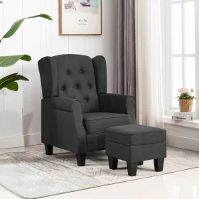 Armchair with footrest stool in dark gray fabric by vidaXL, Armchairs - Ref: Foro24-320152, Price: 237,52 €, Discount: %