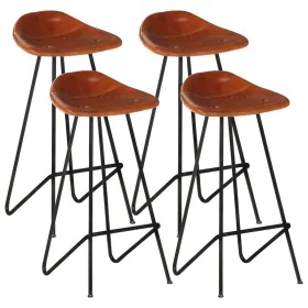 Küchenbarhocker 4 Einheiten braunes Echtleder von vidaXL, Küchenhocker - Ref: Foro24-320644, Preis: 214,23 €, Rabatt: %
