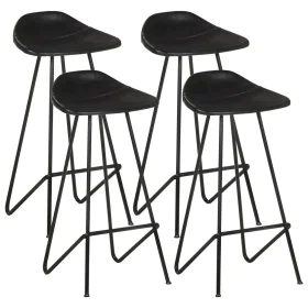 Küchenhocker 4 Einheiten aus schwarzem Echtleder von vidaXL, Küchenhocker - Ref: Foro24-320642, Preis: 215,62 €, Rabatt: %