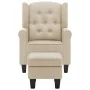 Cream fabric armchair with footrest stool by vidaXL, Armchairs - Ref: Foro24-320160, Price: 253,25 €, Discount: %