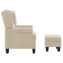 Cream fabric armchair with footrest stool by vidaXL, Armchairs - Ref: Foro24-320160, Price: 253,25 €, Discount: %