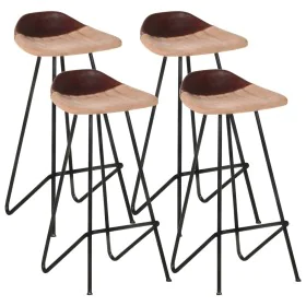 Küchenhocker 4 Einheiten braunes Echtleder von vidaXL, Küchenhocker - Ref: Foro24-320646, Preis: 170,08 €, Rabatt: %