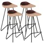 Küchenhocker 4 Einheiten braunes Echtleder von vidaXL, Küchenhocker - Ref: Foro24-320646, Preis: 170,08 €, Rabatt: %