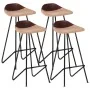Taburetes de cocina 4 unidades cuero auténtico marrón de vidaXL, Taburetes de cocina - Ref: Foro24-320646, Precio: 170,05 €, ...