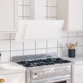 Stainless steel extractor hood with white tempered glass, 90cm. by vidaXL, Extractors - Ref: Foro24-51666, Price: 197,27 €, D...