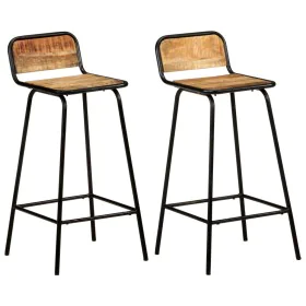 Kitchen stools, 2 units, solid mango wood by vidaXL, Kitchen stools - Ref: Foro24-321953, Price: 154,72 €, Discount: %