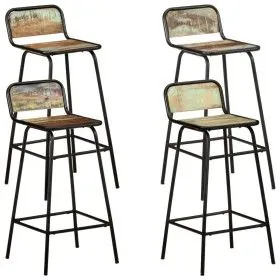Küchenhocker 4 Einheiten recyceltes Massivholz von vidaXL, Küchenhocker - Ref: Foro24-321956, Preis: 353,56 €, Rabatt: %