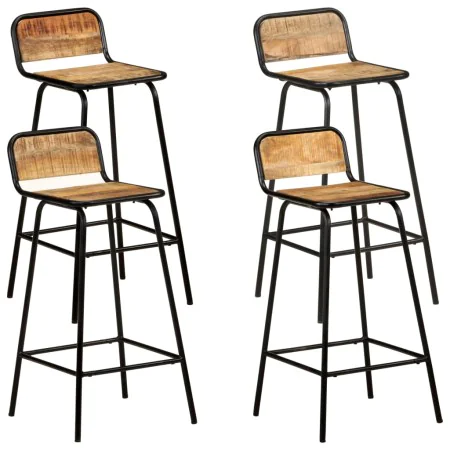 Taburetes de cocina 4 unidades madera maciza de mango de vidaXL, Taburetes de cocina - Ref: Foro24-321955, Precio: 284,51 €, ...