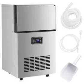 Máquina de hacer cubitos de hielo plateada 45 kg/24 h de vidaXL, Máquinas de hielo - Ref: Foro24-153682, Precio: 398,42 €, De...