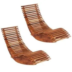 Tumbonas mecedoras 2 unidades madera maciza de acacia de vidaXL, Sillas de jardín - Ref: Foro24-277093, Precio: 198,75 €, Des...