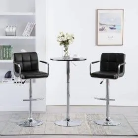 Kitchen stools 2 units black synthetic leather by vidaXL, Kitchen stools - Ref: Foro24-323624, Price: 140,70 €, Discount: %
