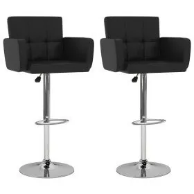 Kitchen bar stools 2 units black synthetic leather by vidaXL, Kitchen stools - Ref: Foro24-323654, Price: 164,43 €, Discount: %