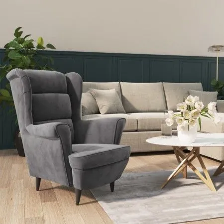 Sillón de terciopelo gris claro by vidaXL, Armchairs - Ref: Foro24-324059, Price: 202,49 €, Discount: %