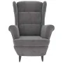 Sillón de terciopelo gris claro by vidaXL, Armchairs - Ref: Foro24-324059, Price: 202,49 €, Discount: %