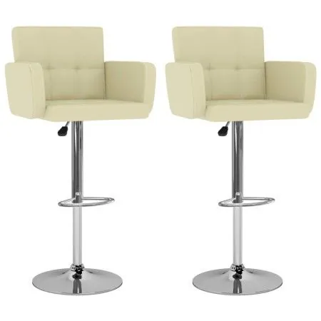 Kitchen stools 2 units cream-colored synthetic leather by vidaXL, Kitchen stools - Ref: Foro24-323657, Price: 189,74 €, Disco...