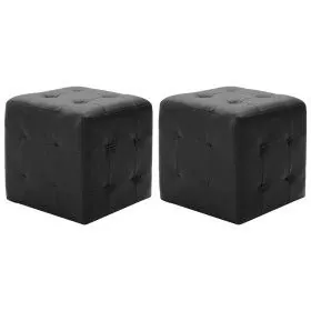 Pouf 2 units black synthetic leather 30x30x30 cm by vidaXL, Ottomans - Ref: Foro24-278390, Price: 71,84 €, Discount: %
